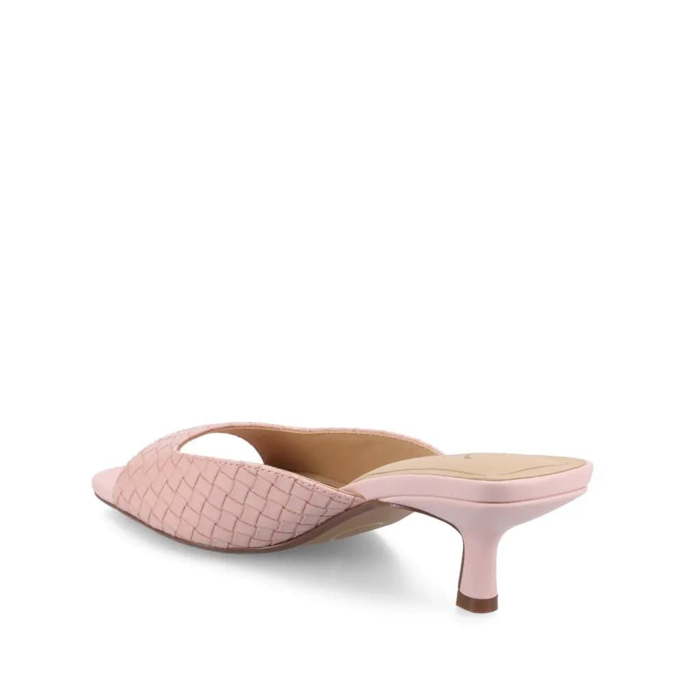 LARNA VEGAN LEATHER PEEP TOE KITTEN HEELS