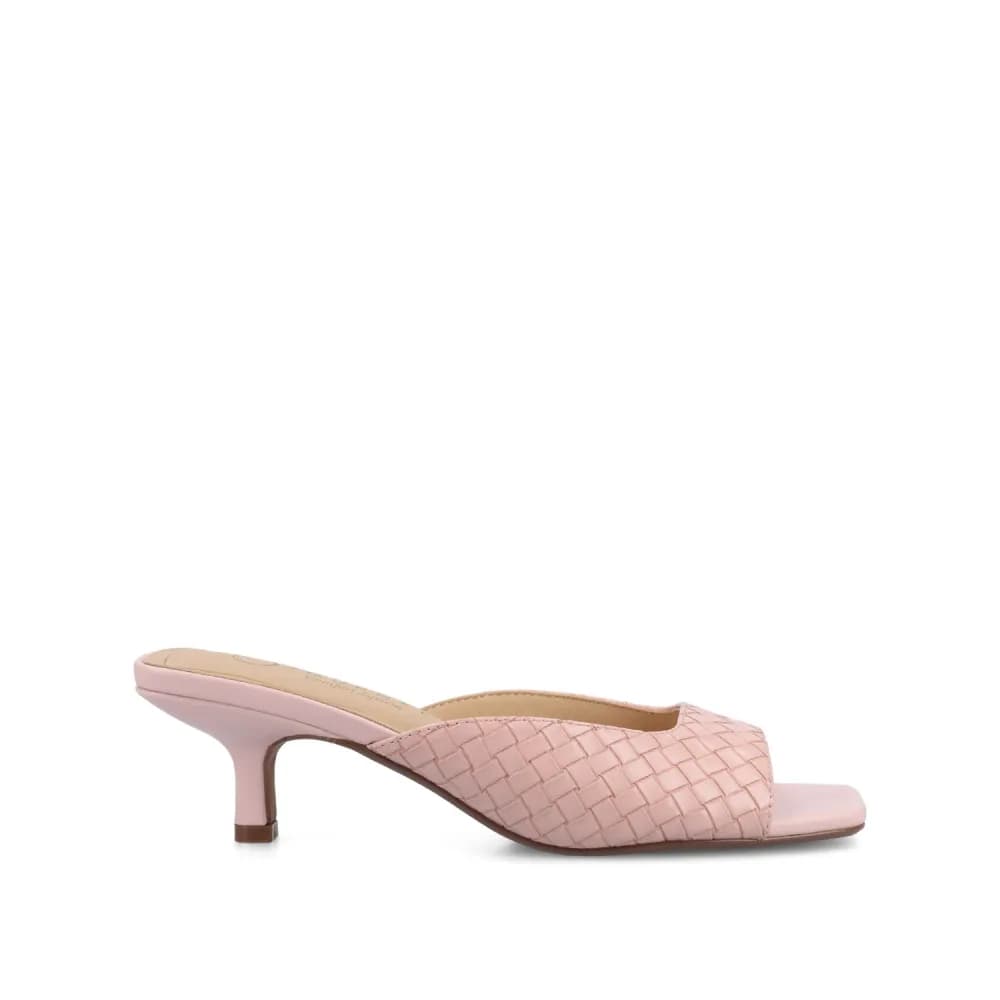 LARNA VEGAN LEATHER PEEP TOE KITTEN HEELS IN WIDE