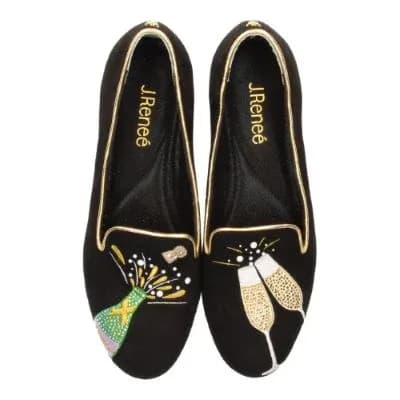 NEW YEAR|J Renee-BLACK SUEDE EMBROIDERED