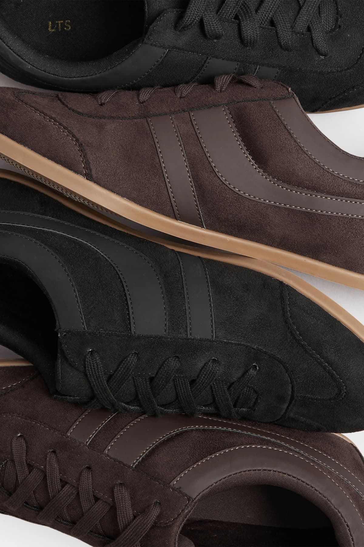 Black Padded Retro Trainers In Standard Fit