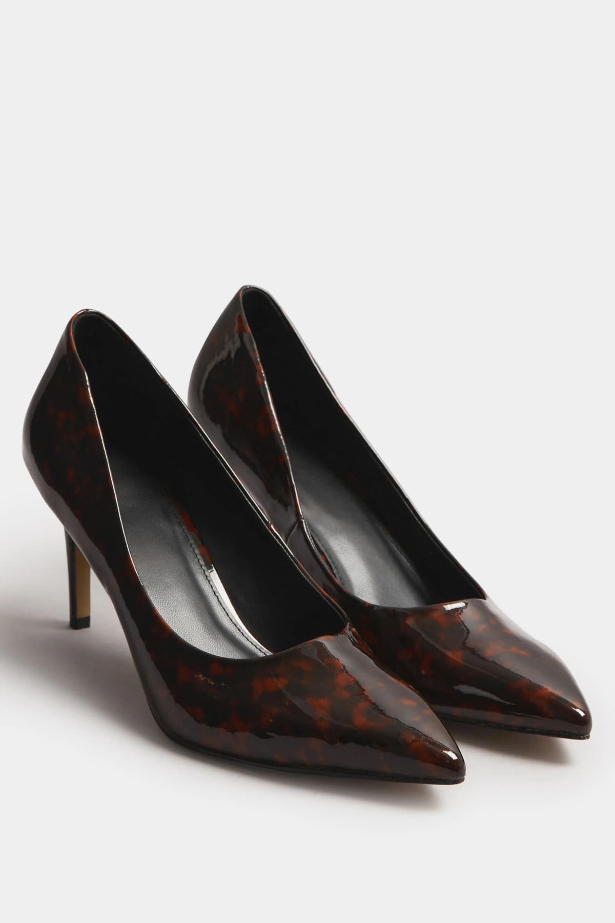 Brown Tortoise Pointed Court Heel