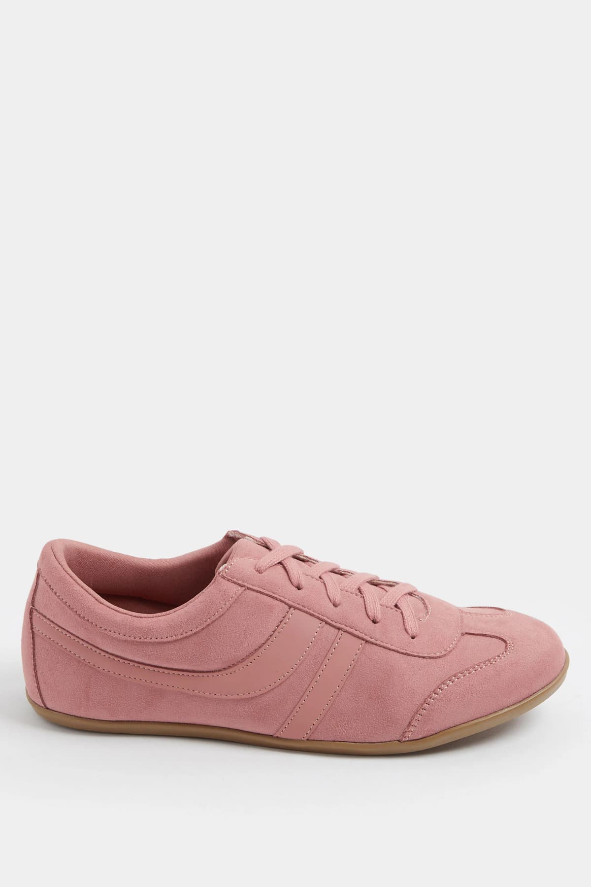 Coral Pink Padded Retro Trainers In Standard Fit