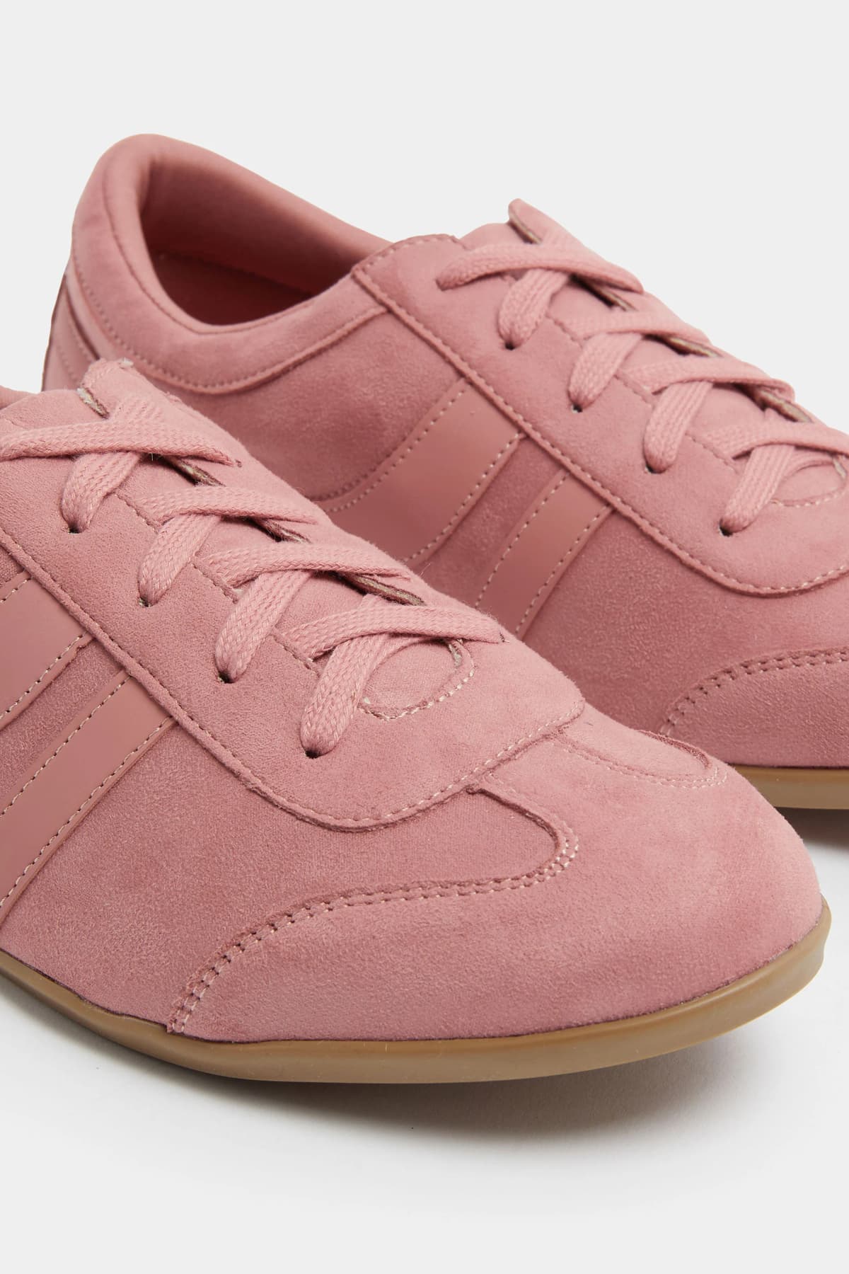 Coral Pink Padded Retro Trainers In Standard Fit