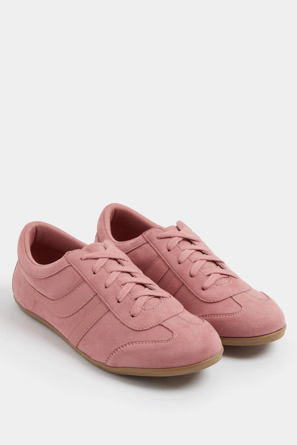 Coral Pink Padded Retro Trainers In Standard Fit