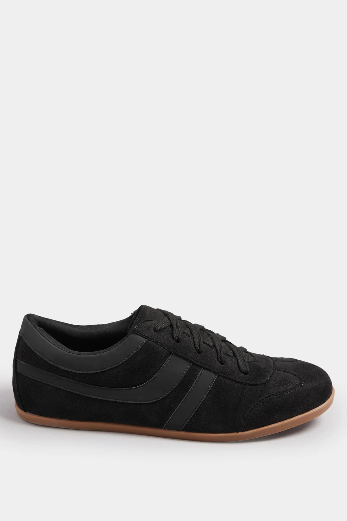 Black Padded Retro Trainers In Standard Fit
