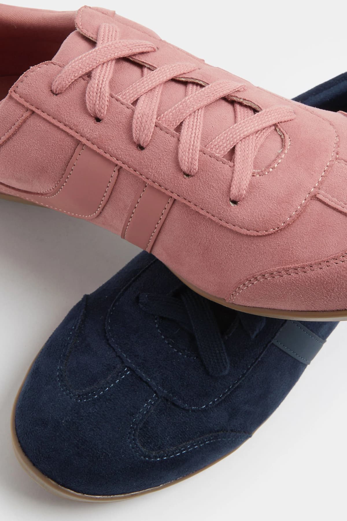 Coral Pink Padded Retro Trainers In Standard Fit