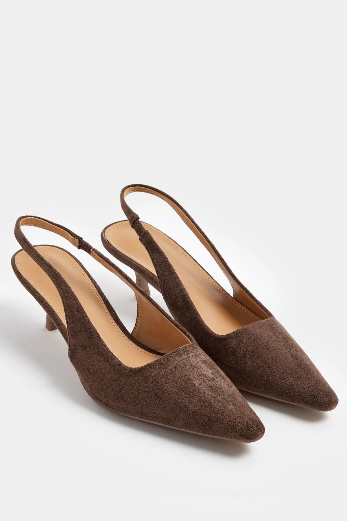 Chocolate Brown Slingback Kitten Heel In Standard Fit