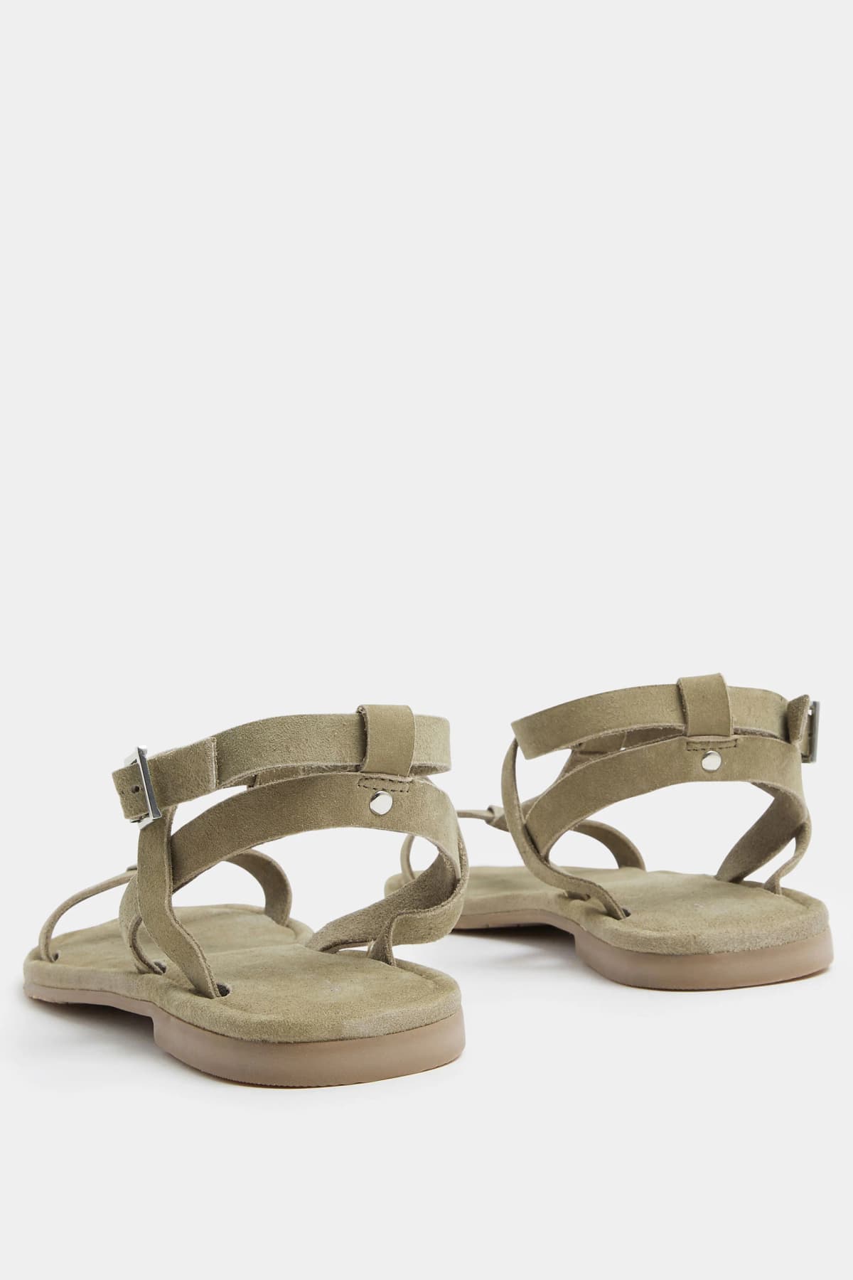 Natural Brown Faux Leather Gladiator Sandals In Standard Fit