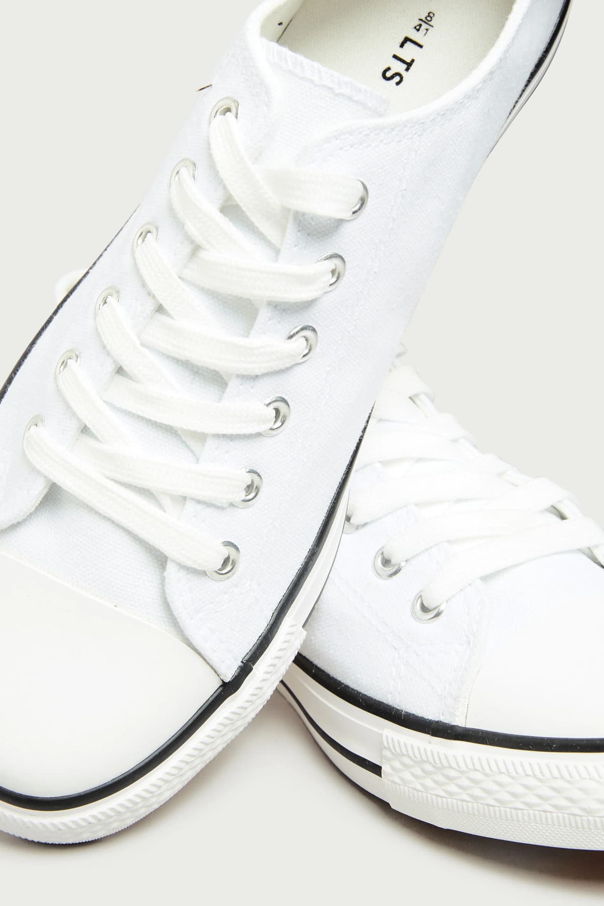 White Canvas Low Trainers In Standard Fit