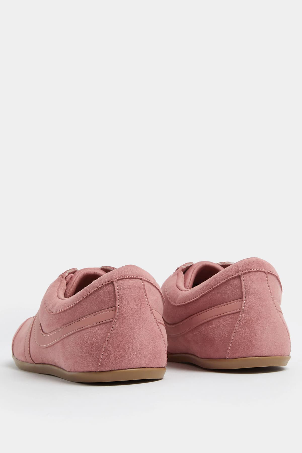 Coral Pink Padded Retro Trainers In Standard Fit