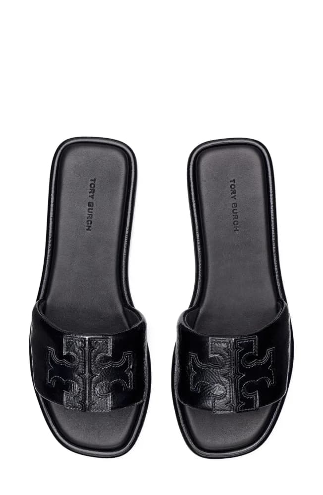 Double-T Leather Sport Slide Sandal
