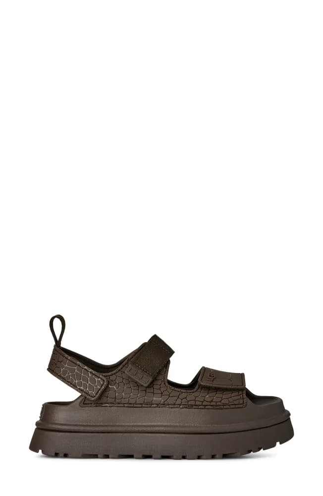 GoldenGlow Embossed Platform Sandal