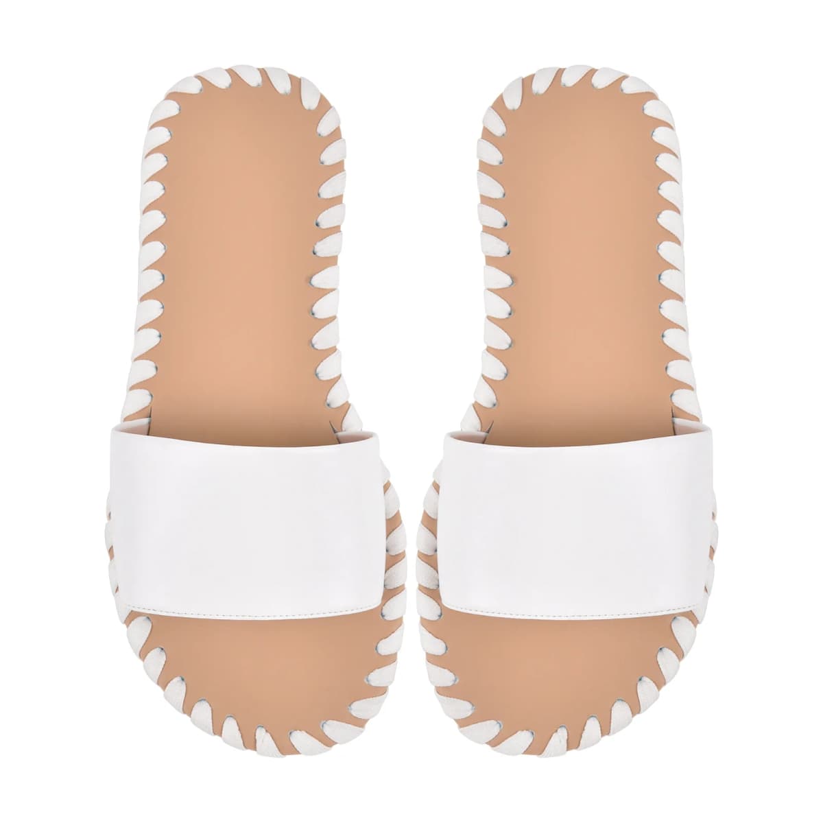 Round Toe Stitch Sandals Flats