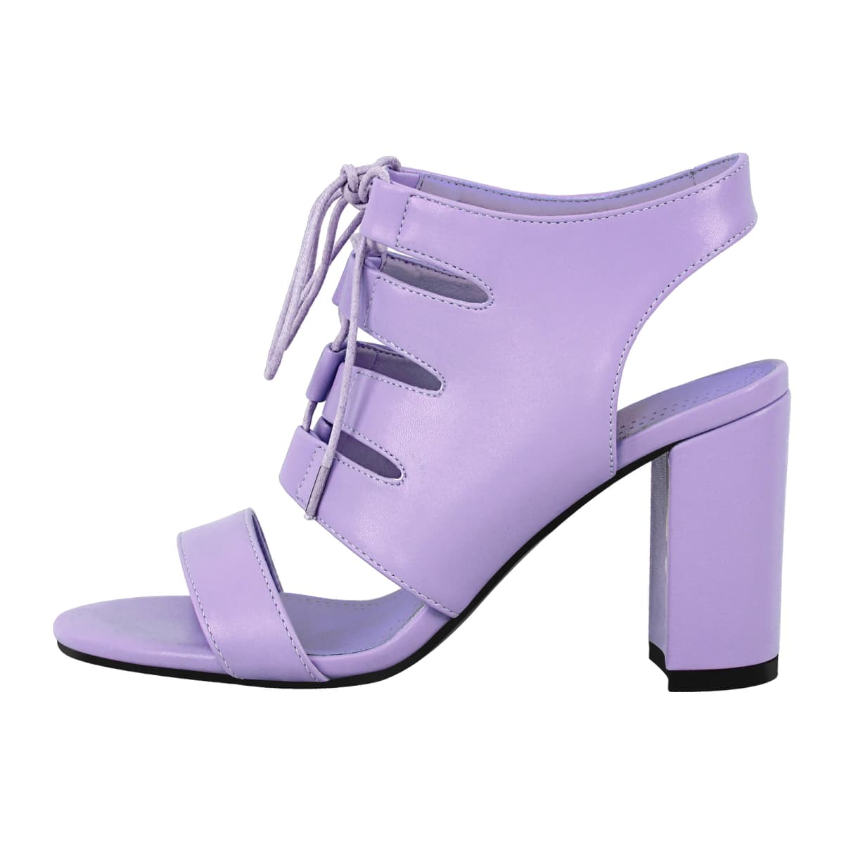Round Toe Lace-up Chunky Heel Slingback Sandals