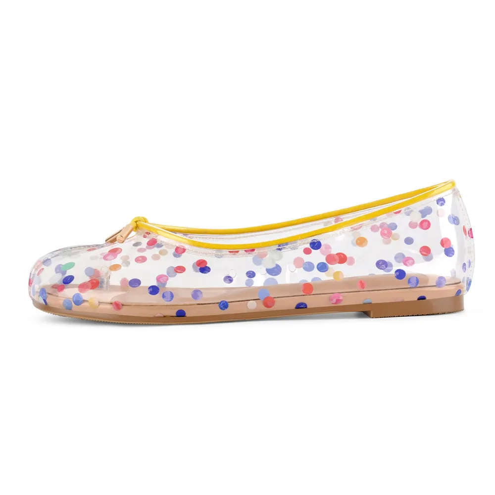Round Toe Clear Jelly Tabi Flats