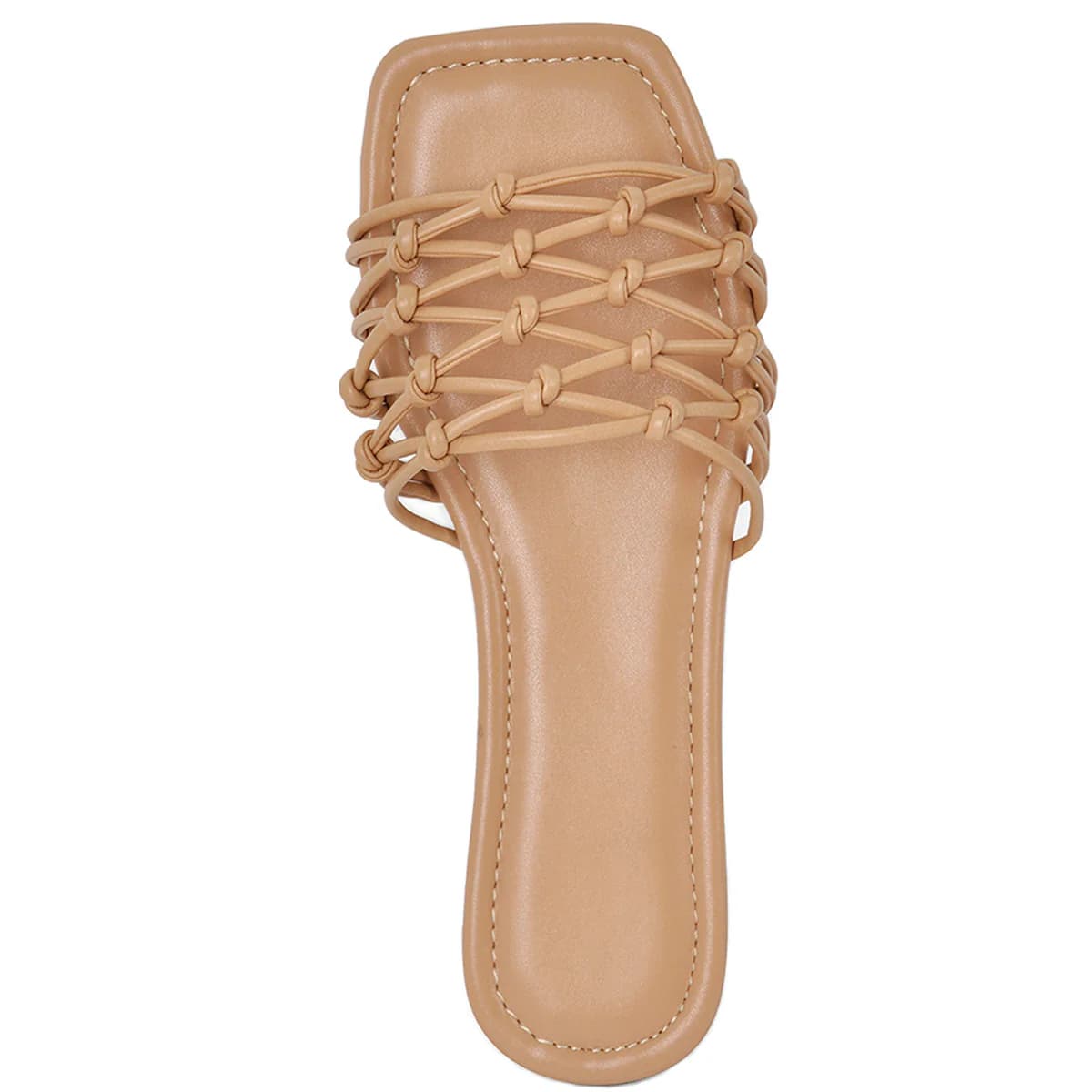 Flats Square Toe Woven Strap Sandals