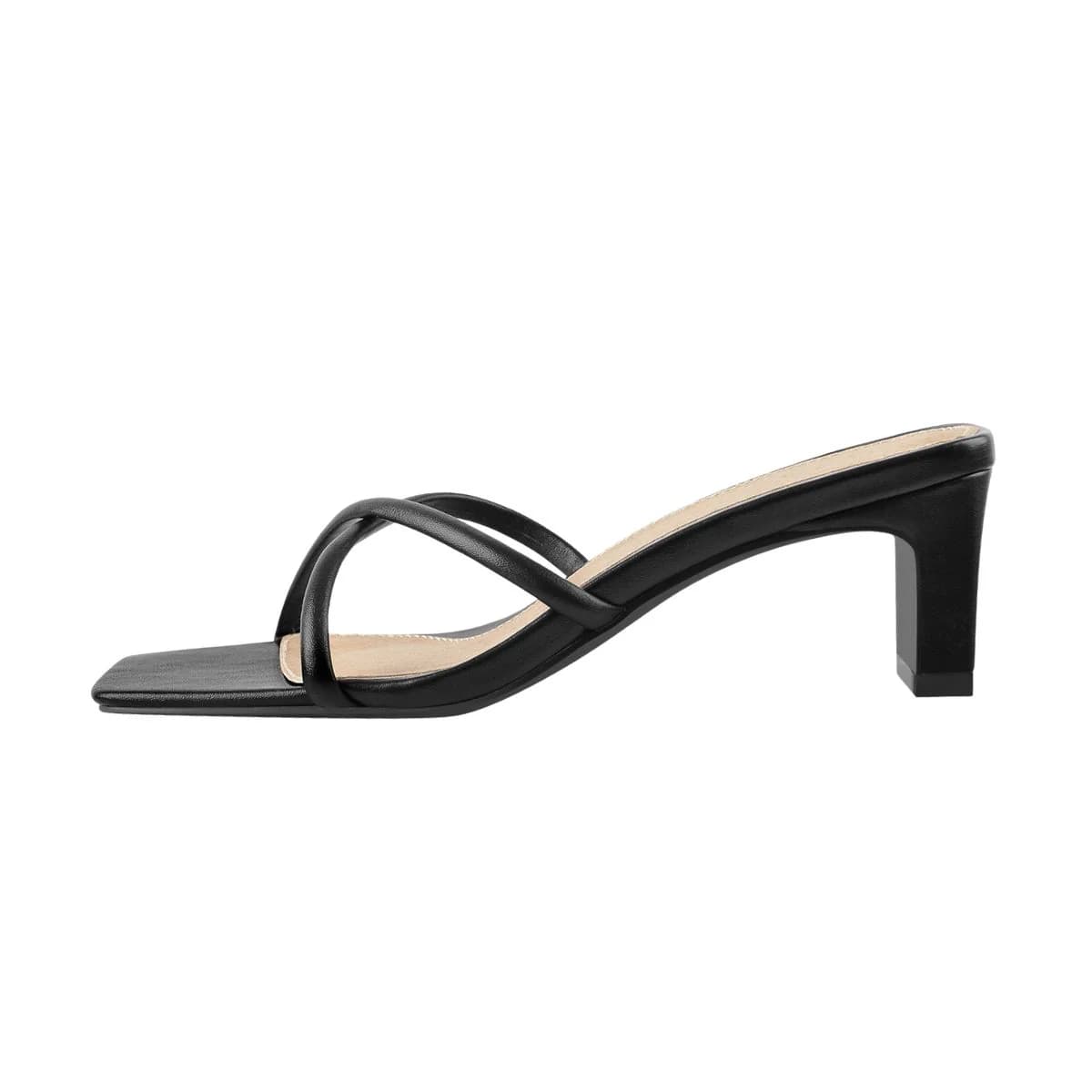 Square Toe Block Heel Sandals Mules