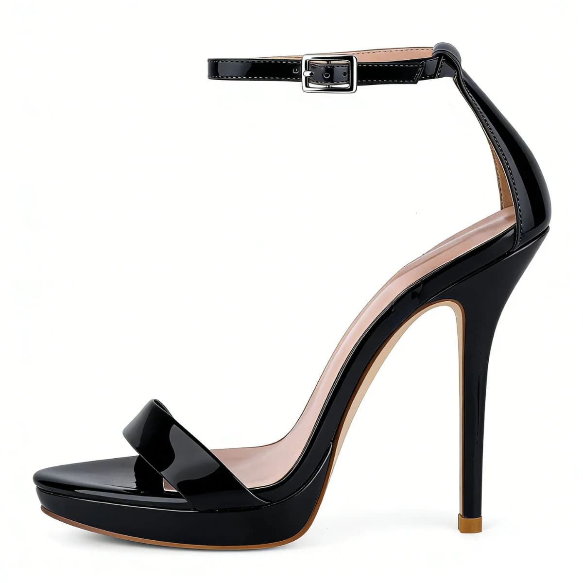 Low Platform Ankle Strap Stiletto Sandals