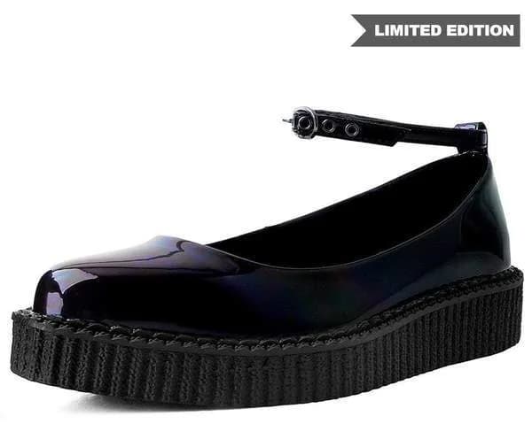 Black Hologram Pointed Ballet Creeper