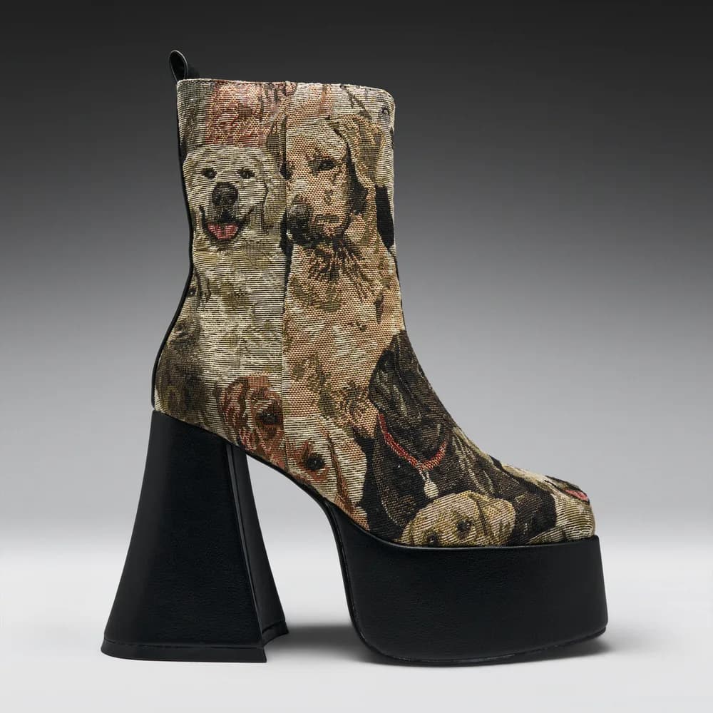 The Hound Tapestry Heeled Boots