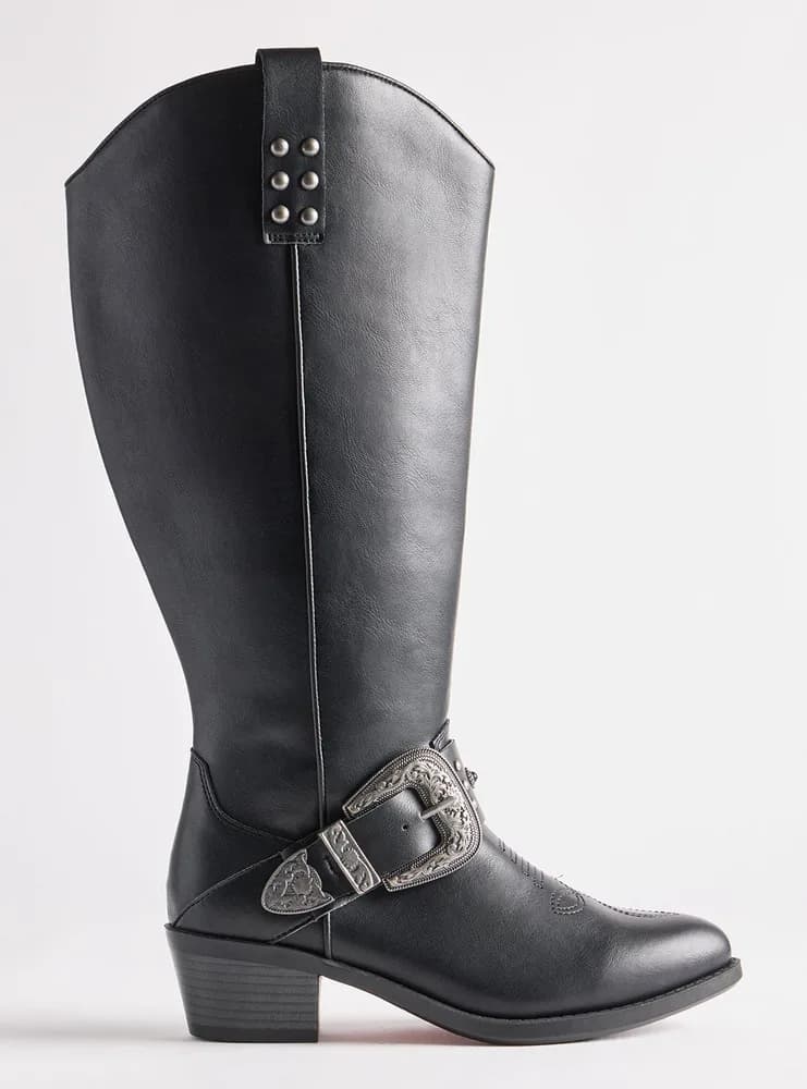 Side Buckle Western Knee Boot (WW)