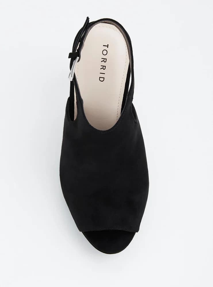 Black Peep Toe Heel (Wide Width)