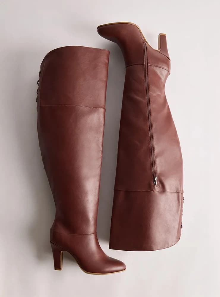 Lace-Up Heeled Over-The-Knee Boot (WW)