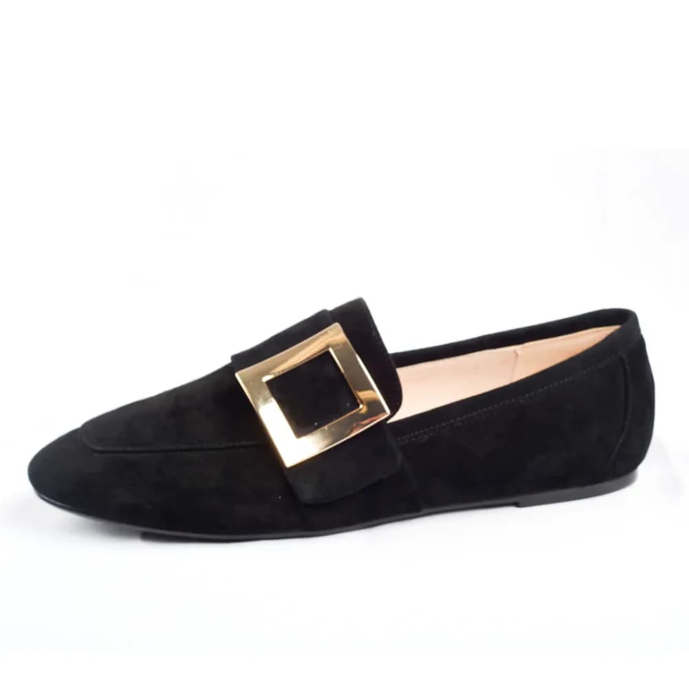 Jackie Women's Loafers - Buckle Accent - Suede