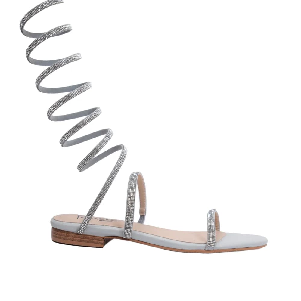 Julian Womenâs Sandals - Spiral Strap â Flat Heel â Open Toe