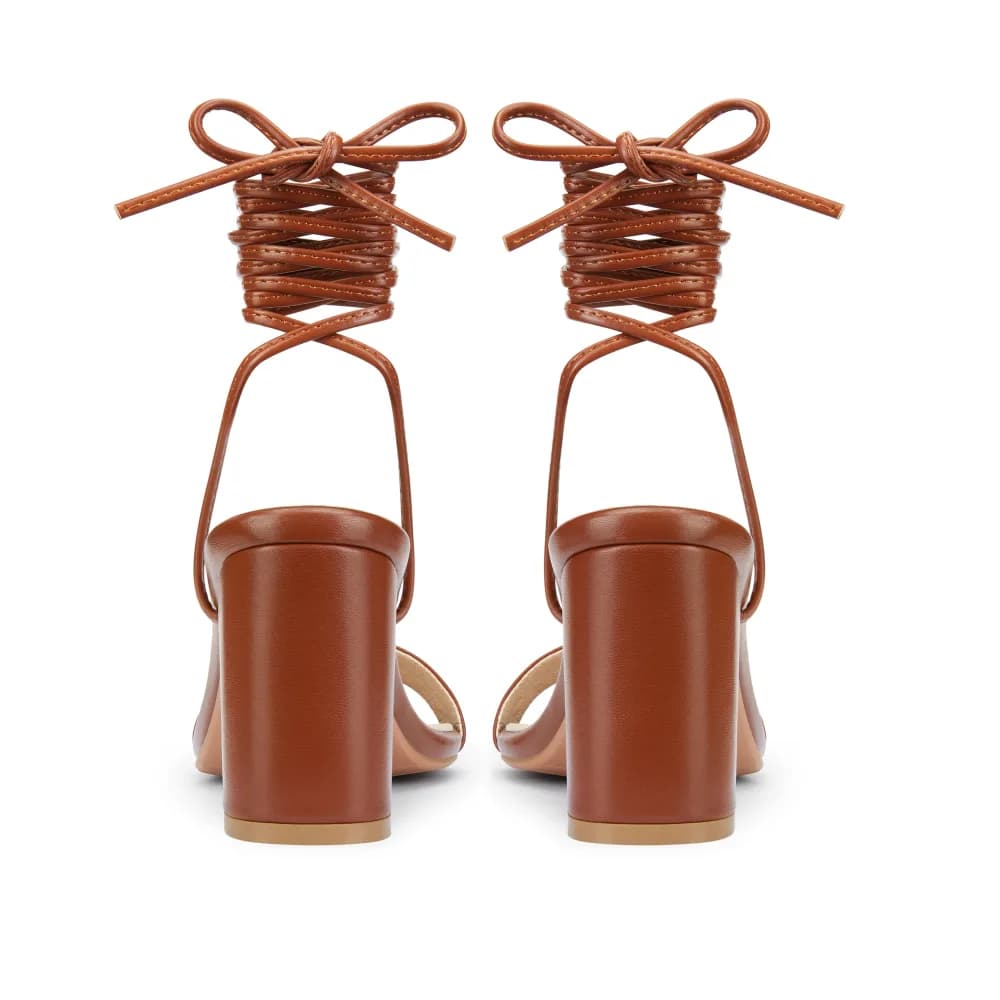 Claudine Sandals - Pointed Toe - 3" Block Heel - Strappy