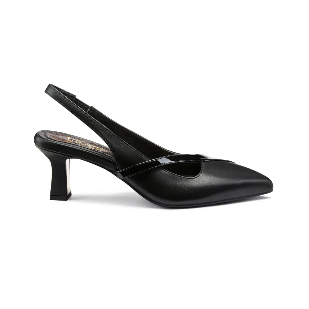 Gladys Womenâs Heel - Closed Toe - 2.75" Gold Breast Heel - Slingback