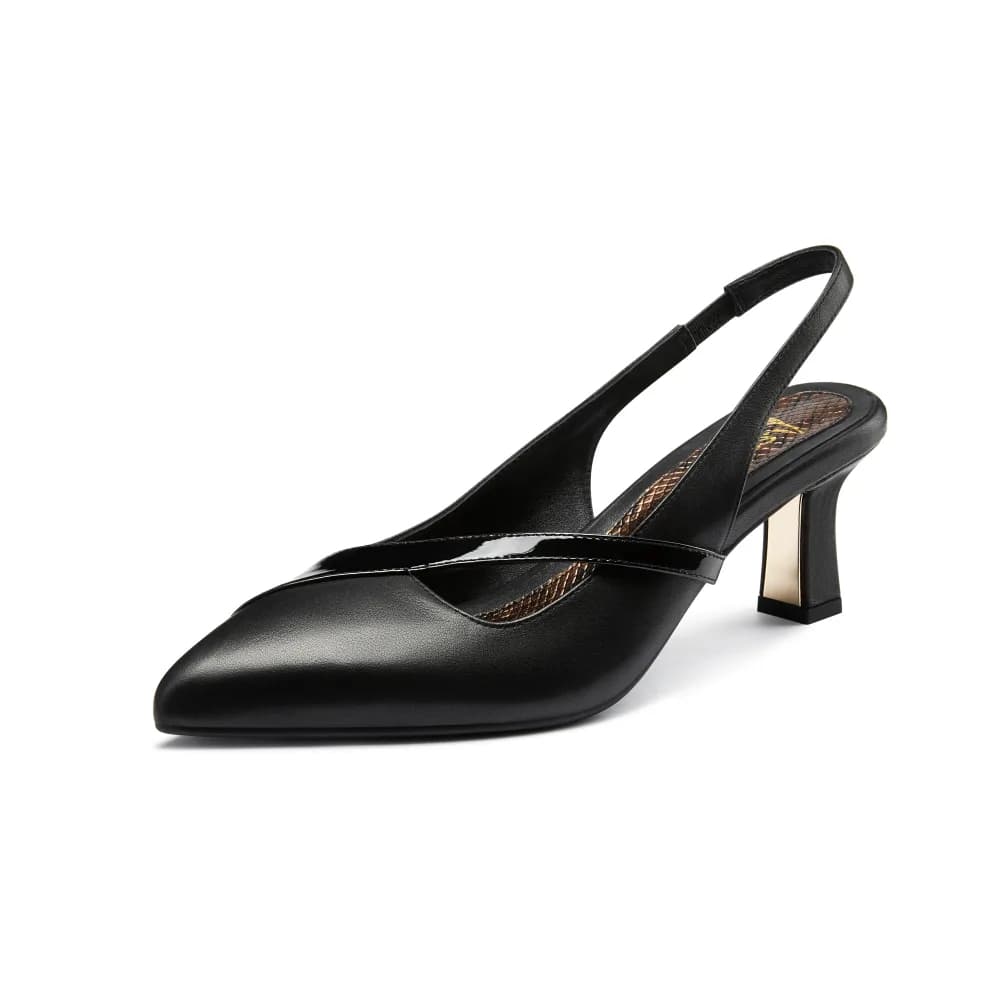 Gladys Womenâs Heel - Closed Toe - 2.75" Gold Breast Heel - Slingback
