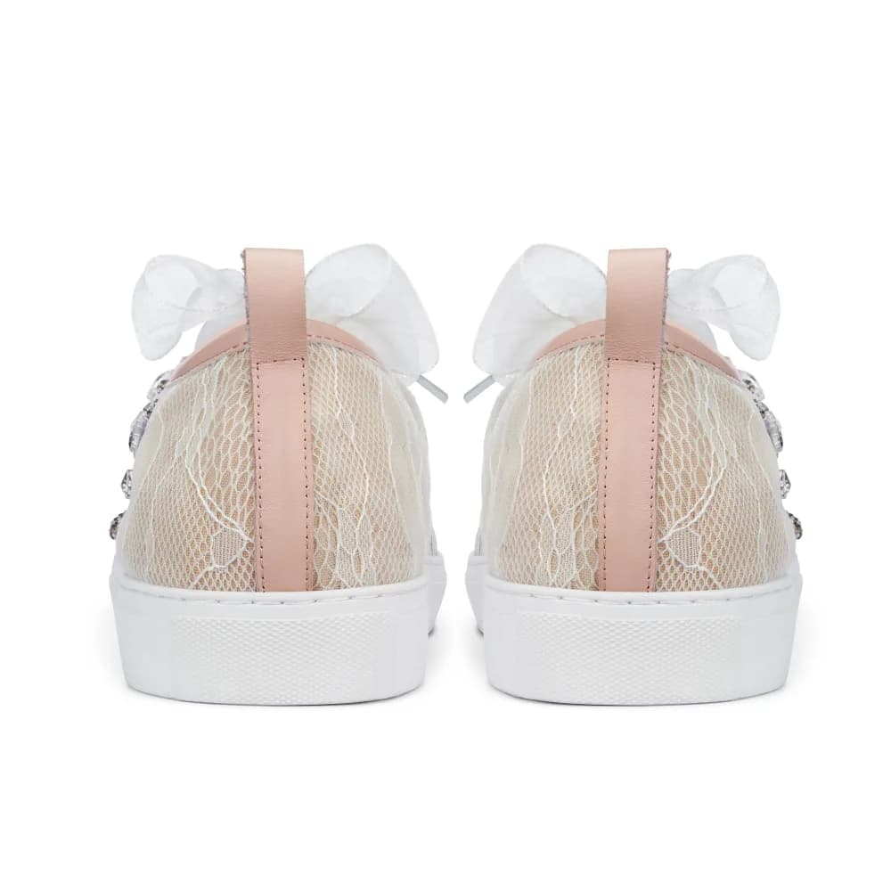 Hopey Womenâs Bridal Sneaker - Rhinestone - Lace