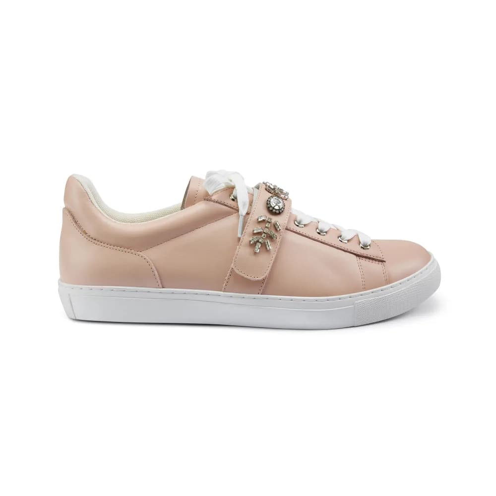 Gabby Dress Sneaker - Crystal Detailing - Cup Sole - Leather