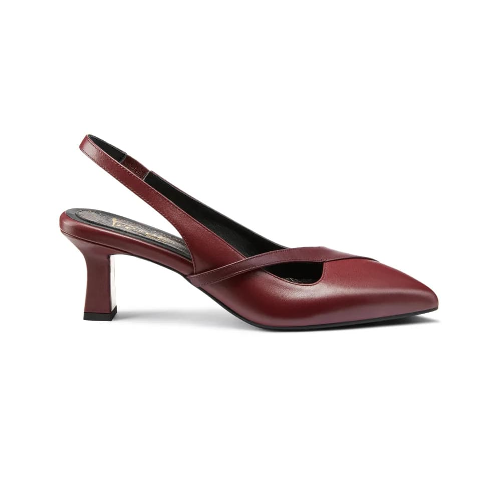 Gladys Womenâs Heel - Closed Toe - 2.75" Gold Breast Heel - Slingback
