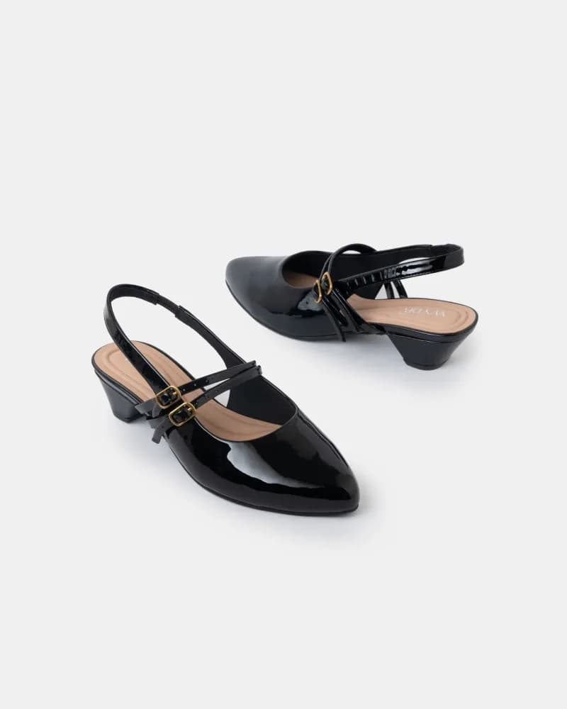 Aria Double Strap Pointy Toe Mary Jane